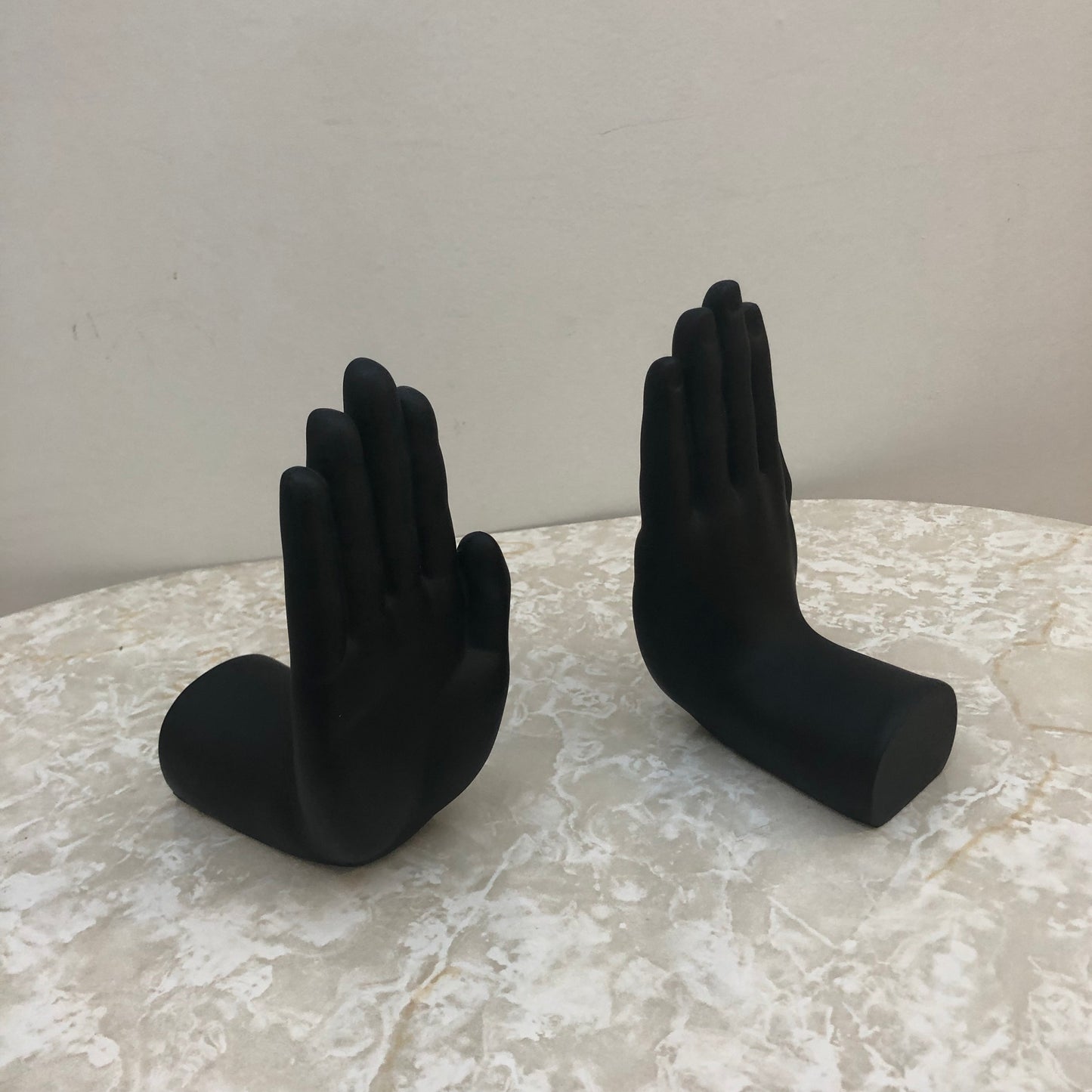 Modern Black Hands Book Ends