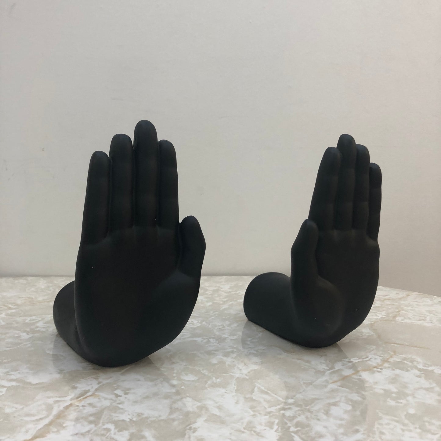Modern Black Hands Book Ends