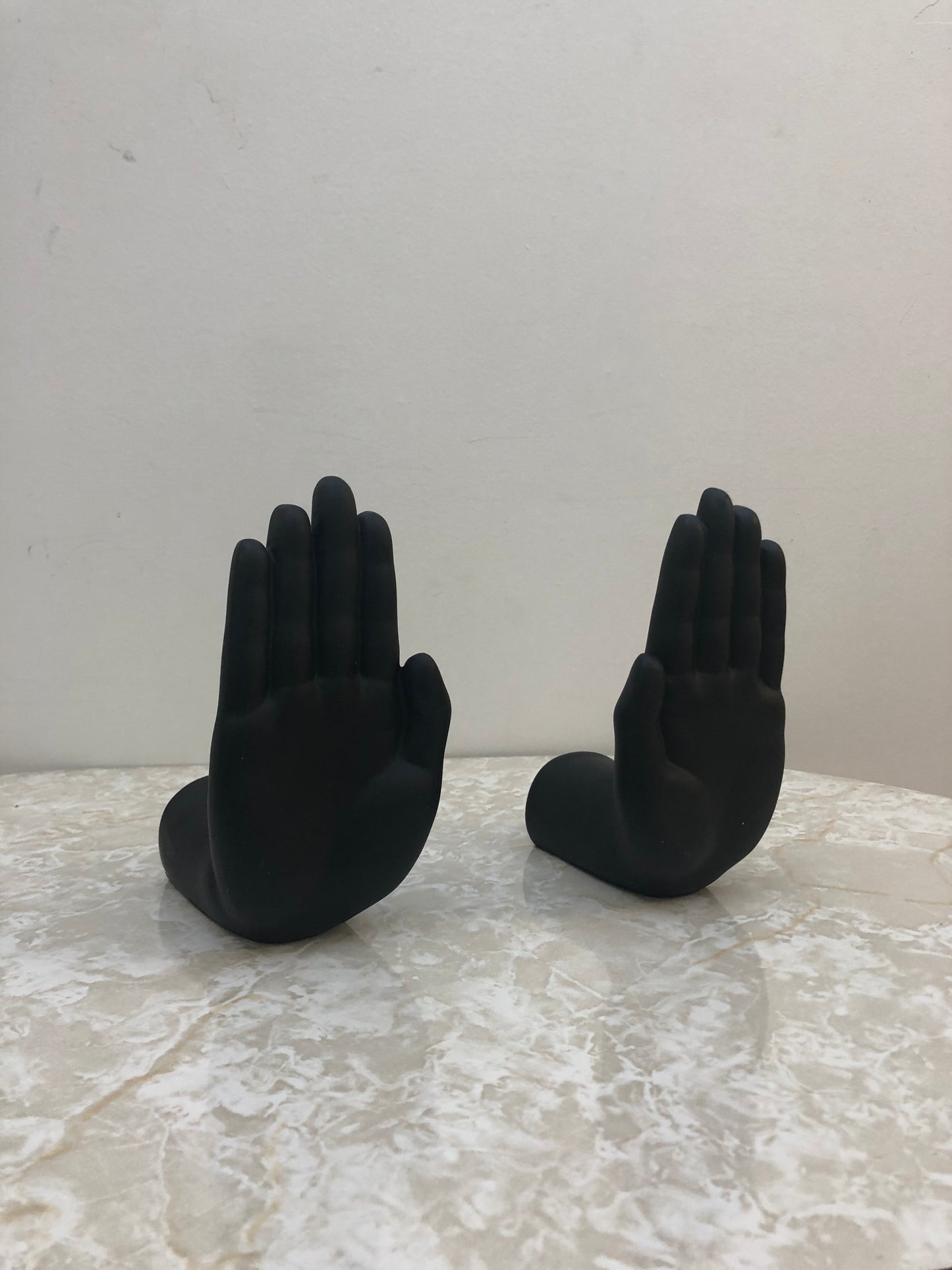 Modern Black Hands Book Ends