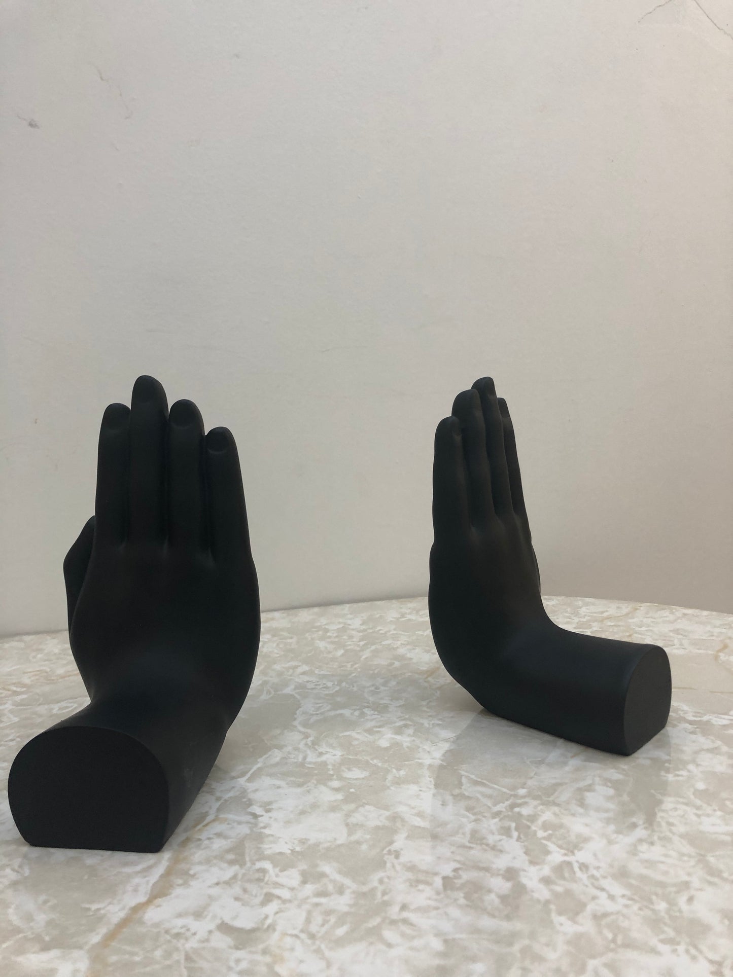 Modern Black Hands Book Ends