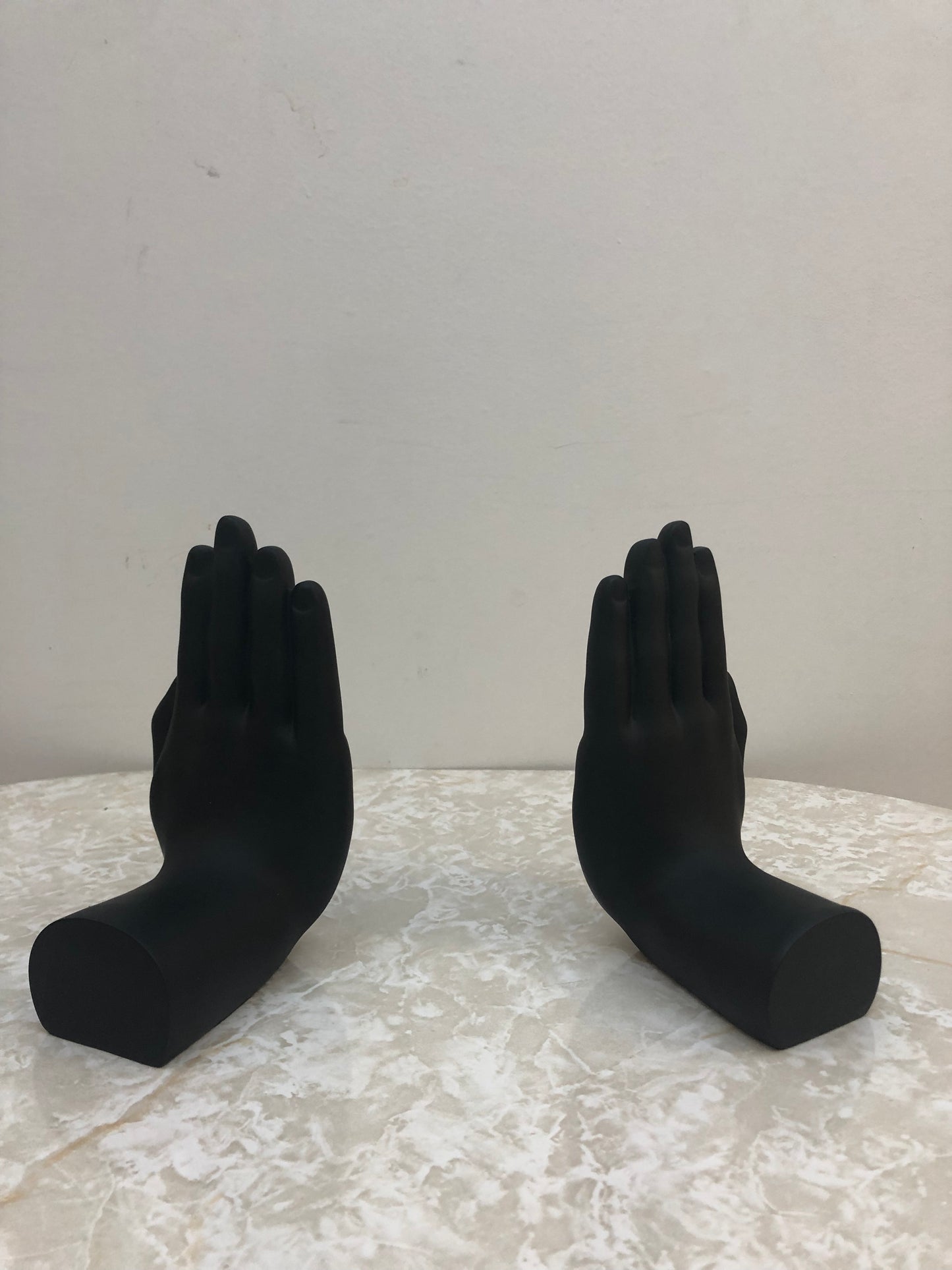 Modern Black Hands Book Ends