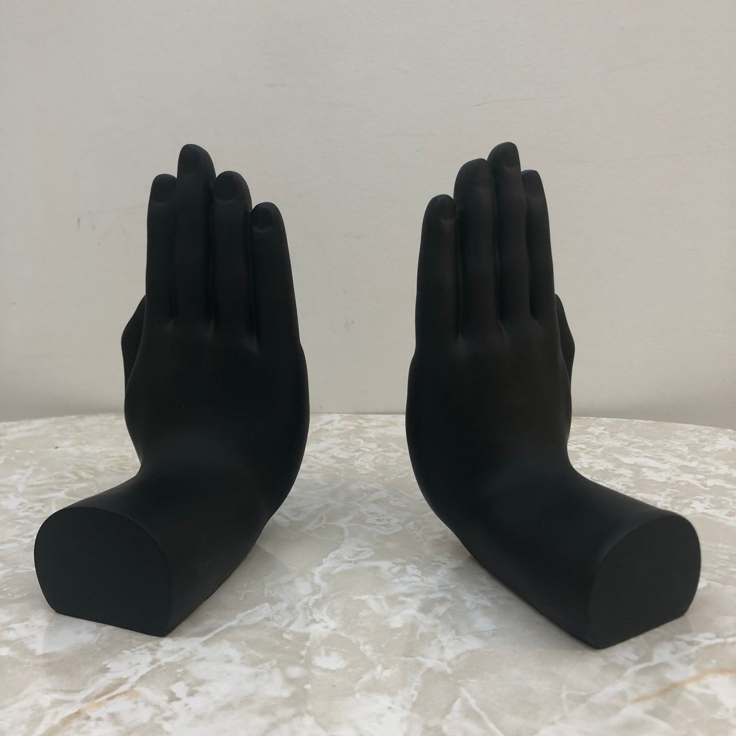 Modern Black Hands Book Ends