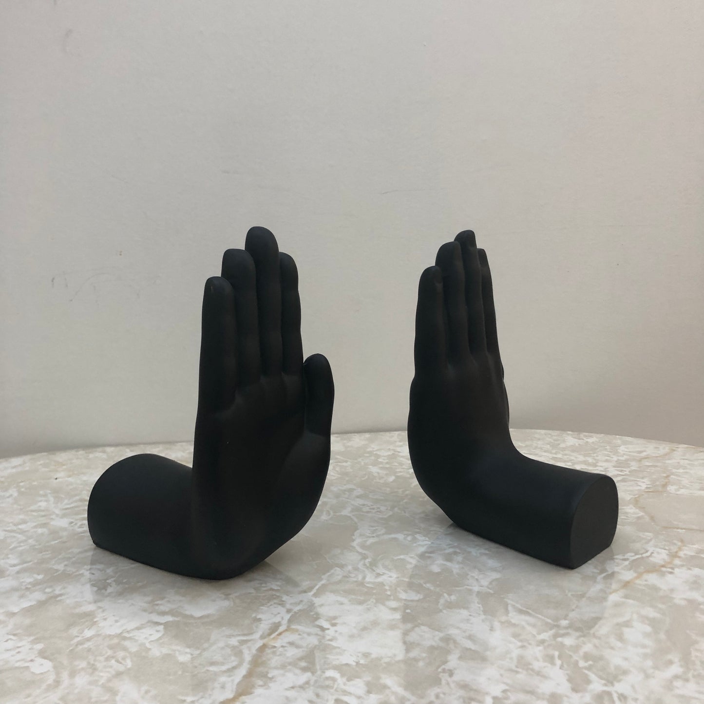 Modern Black Hands Book Ends