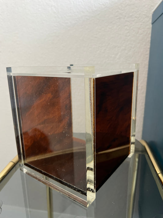 Lucite mid-century tissue box holder