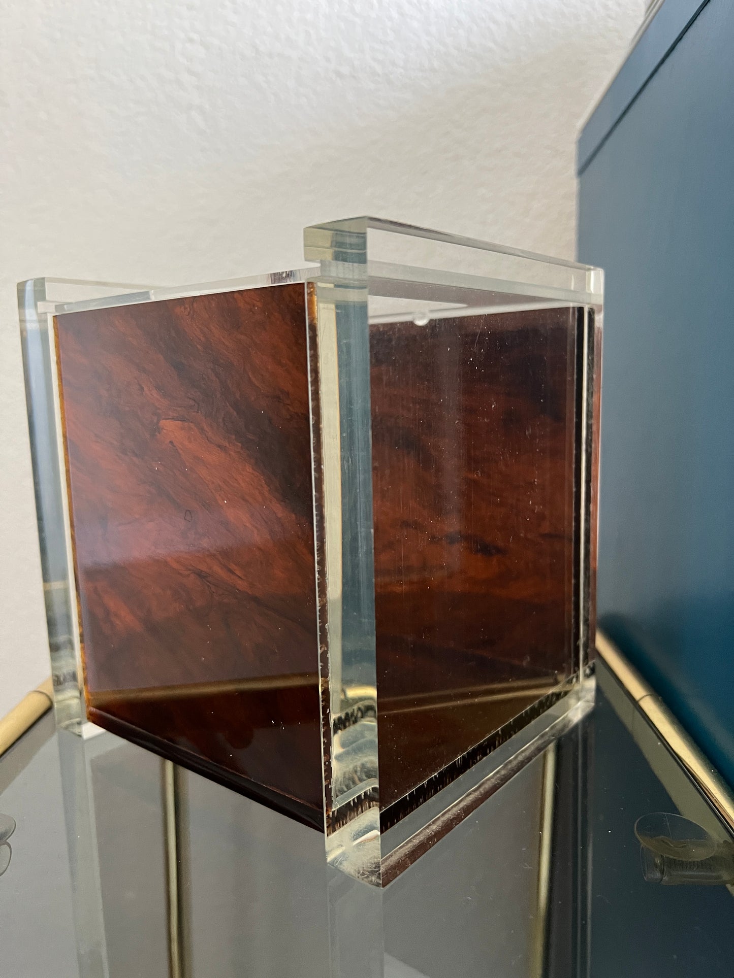 Lucite mid-century tissue box holder