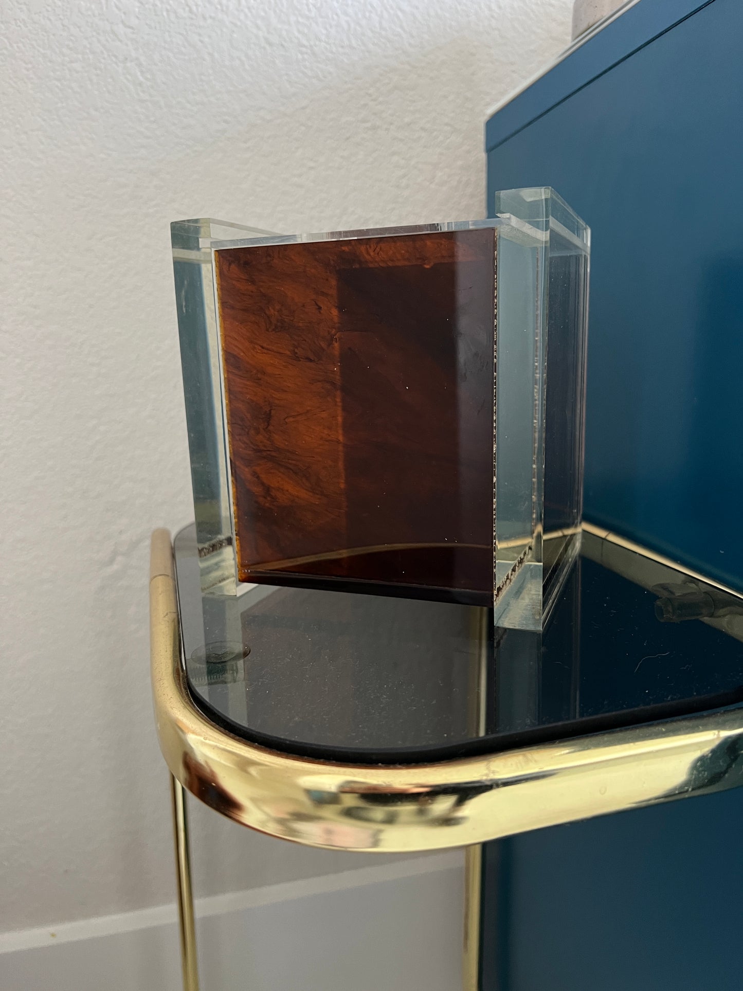 Lucite mid-century tissue box holder