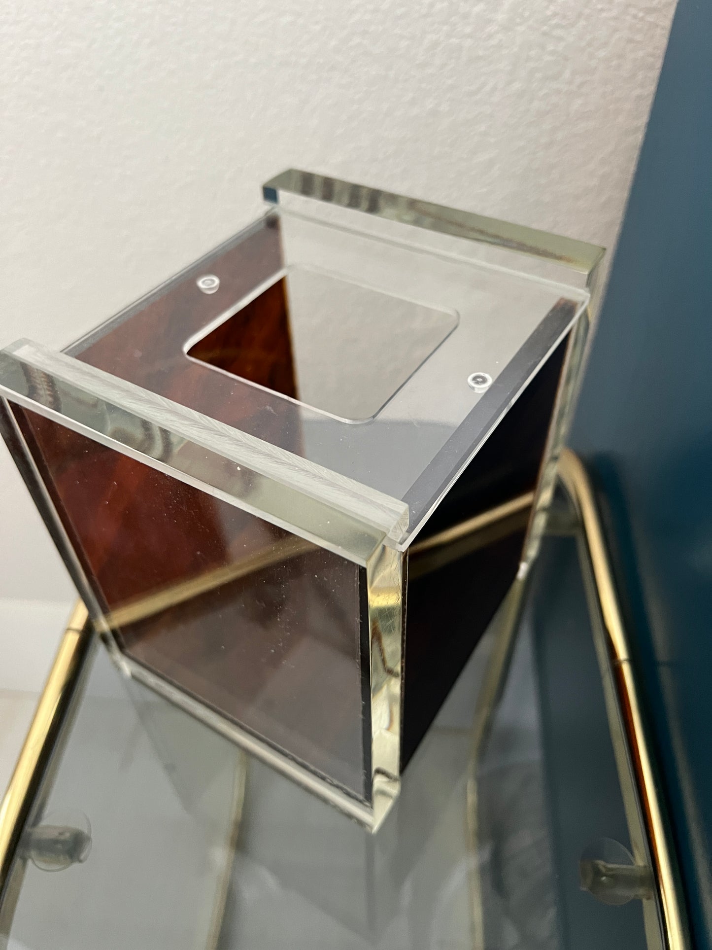 Lucite mid-century tissue box holder