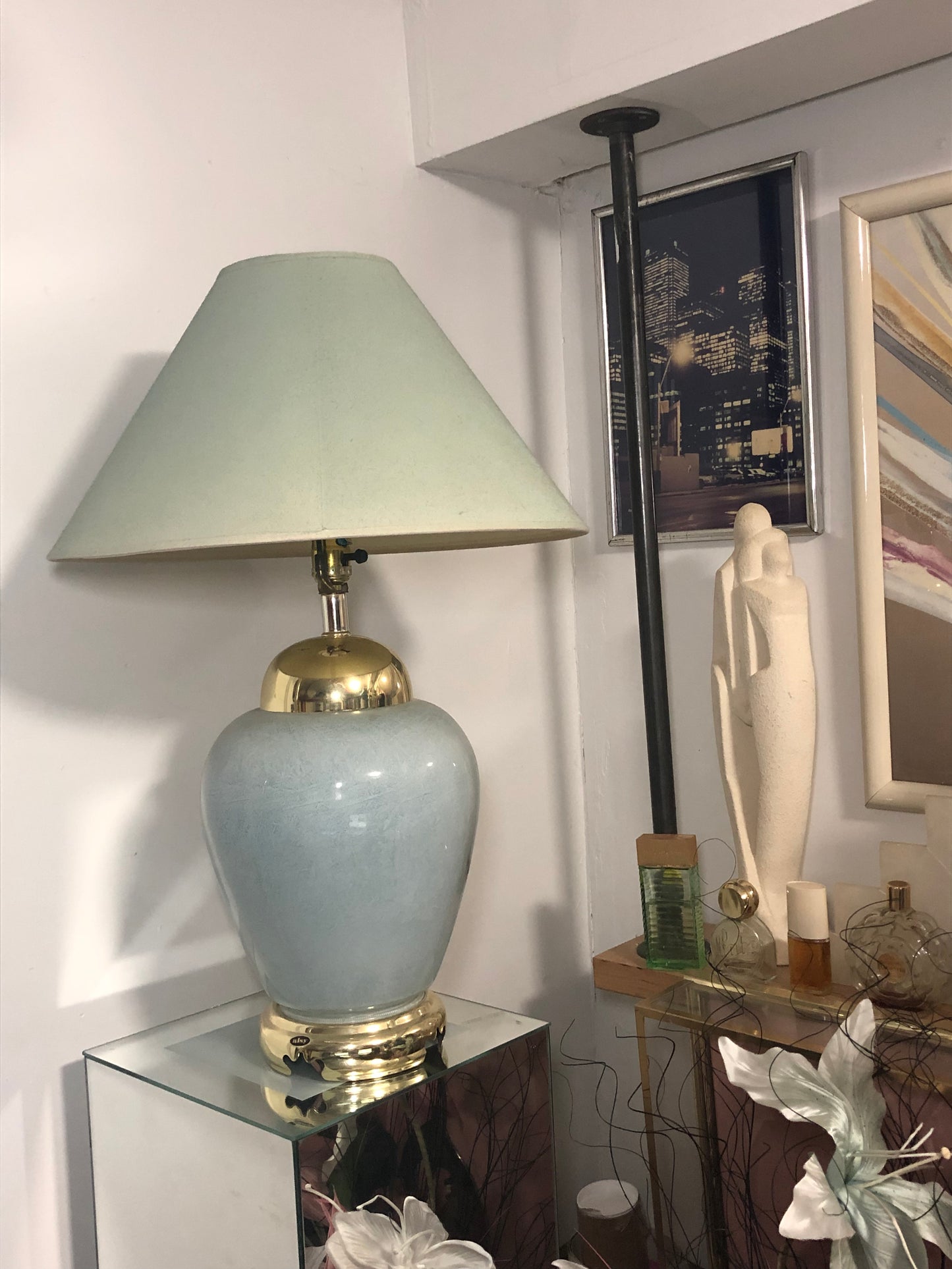 90s blue & gold lamp