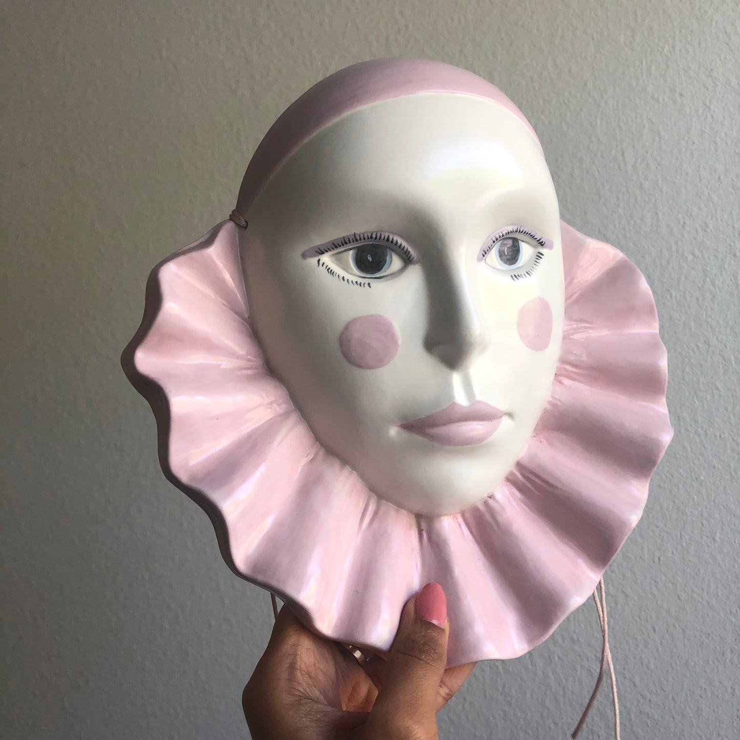 Pastel Pink Pierrot mask