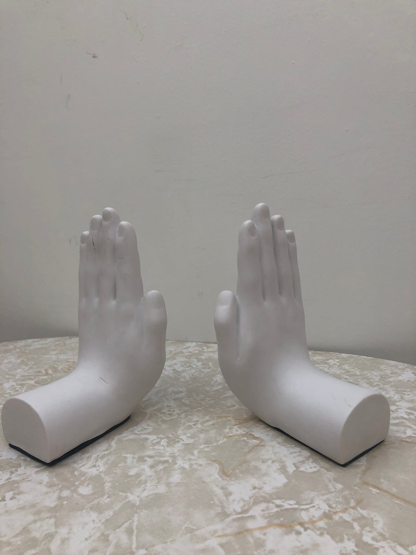 Modern White Hand Bookends