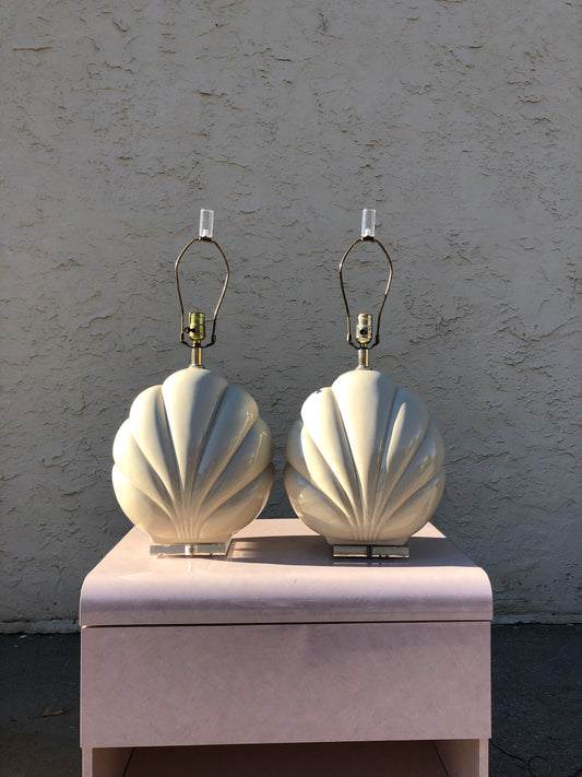 Pair of Scalloped Lamps