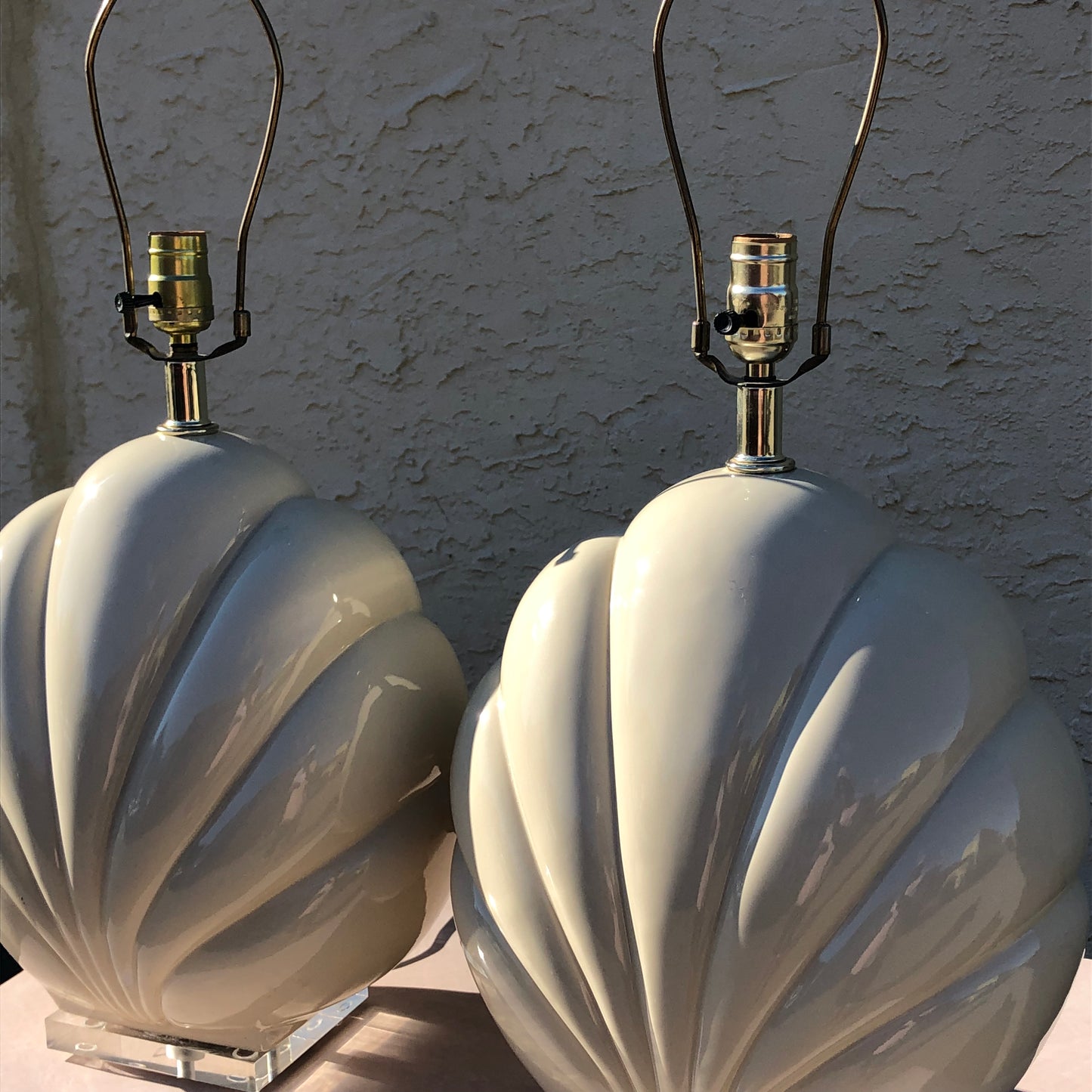 Pair of Scalloped Lamps