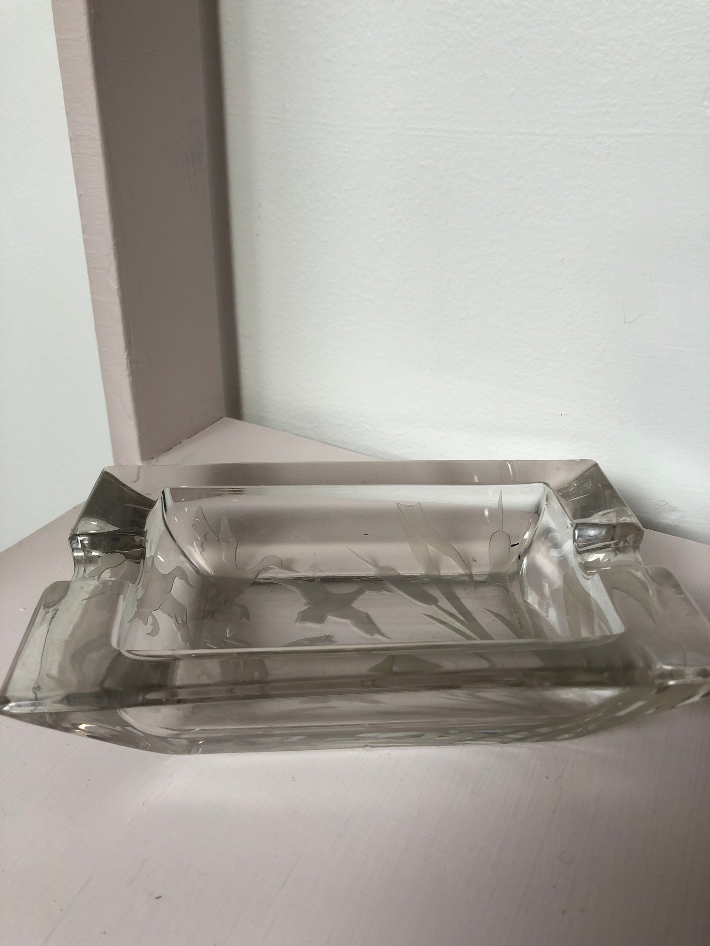 Vintage 70s glass ashtray