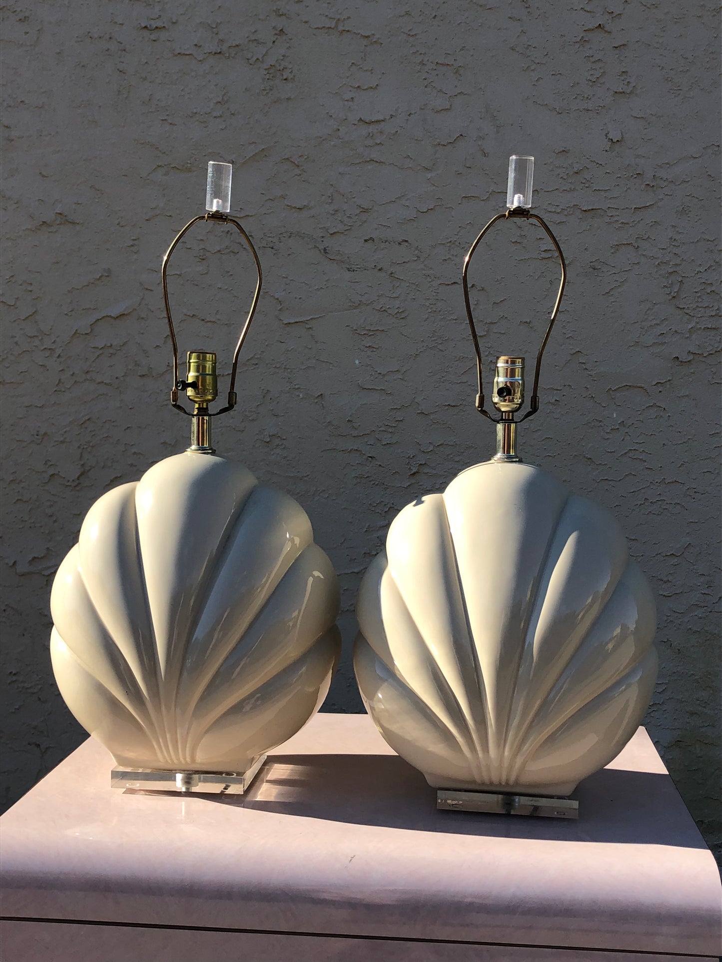 Pair of Scalloped Lamps