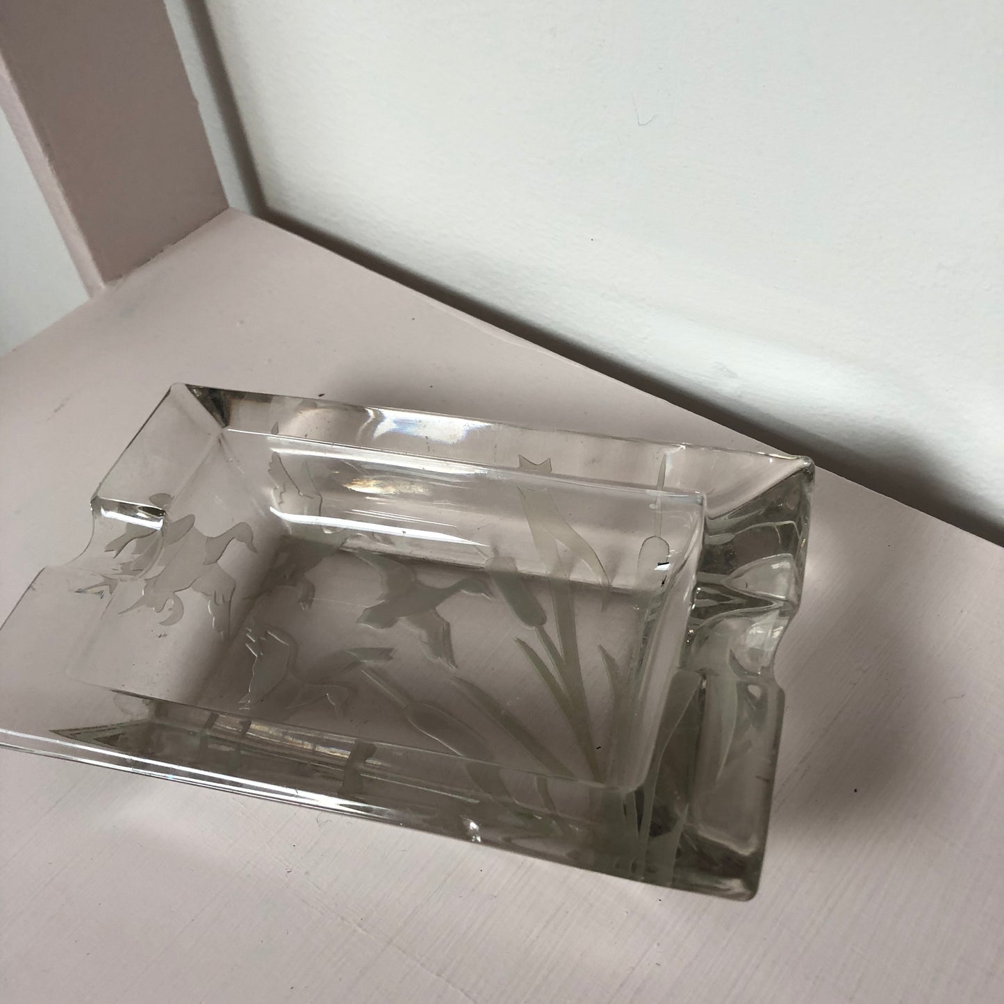 Vintage 70s glass ashtray