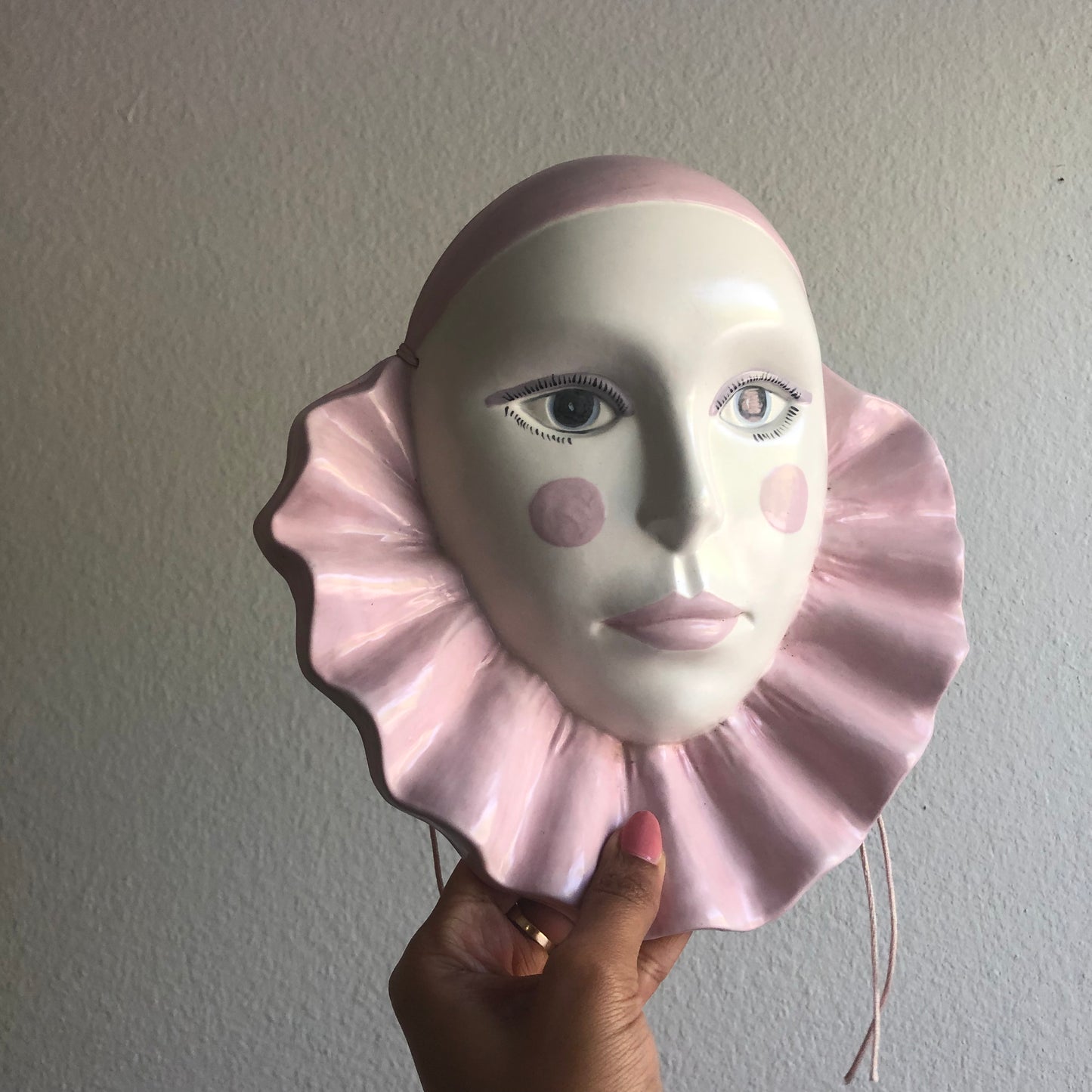 Pastel Pink Pierrot mask