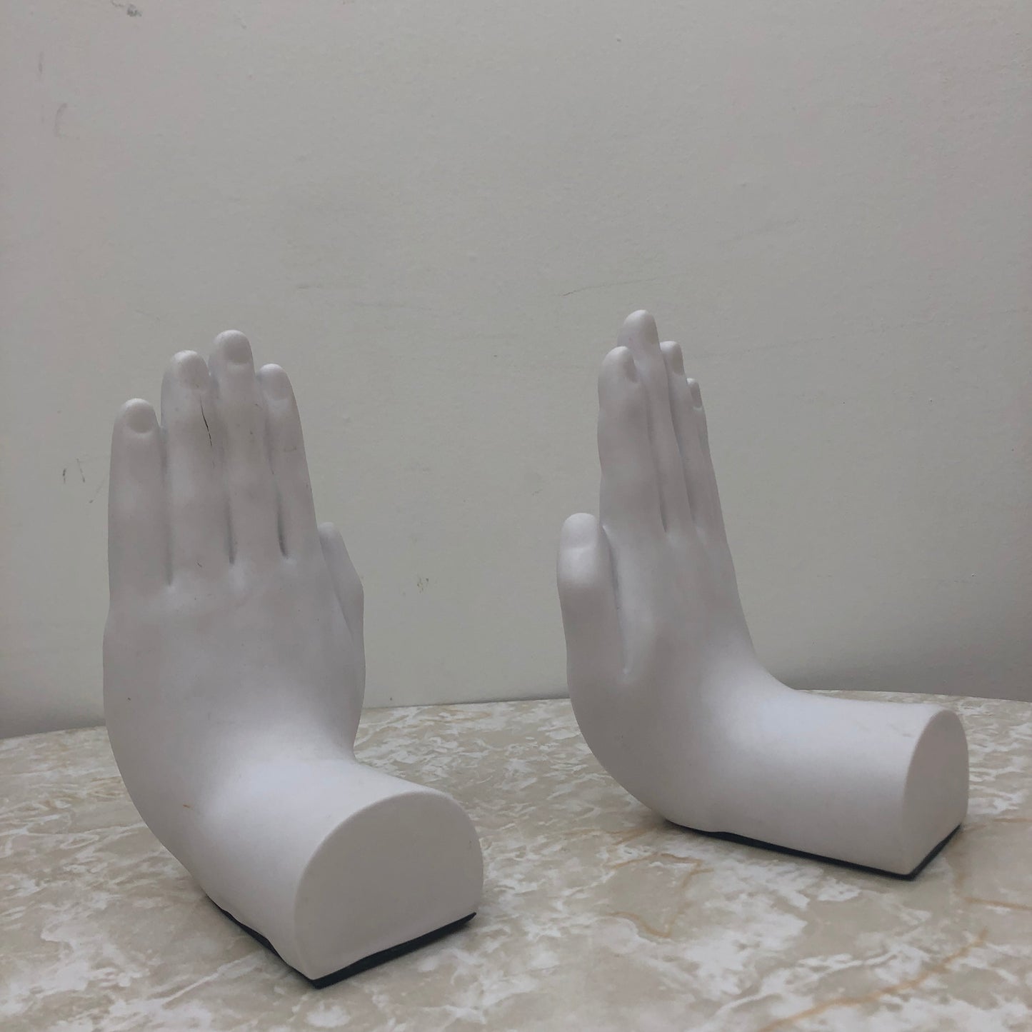 Modern White Hand Bookends