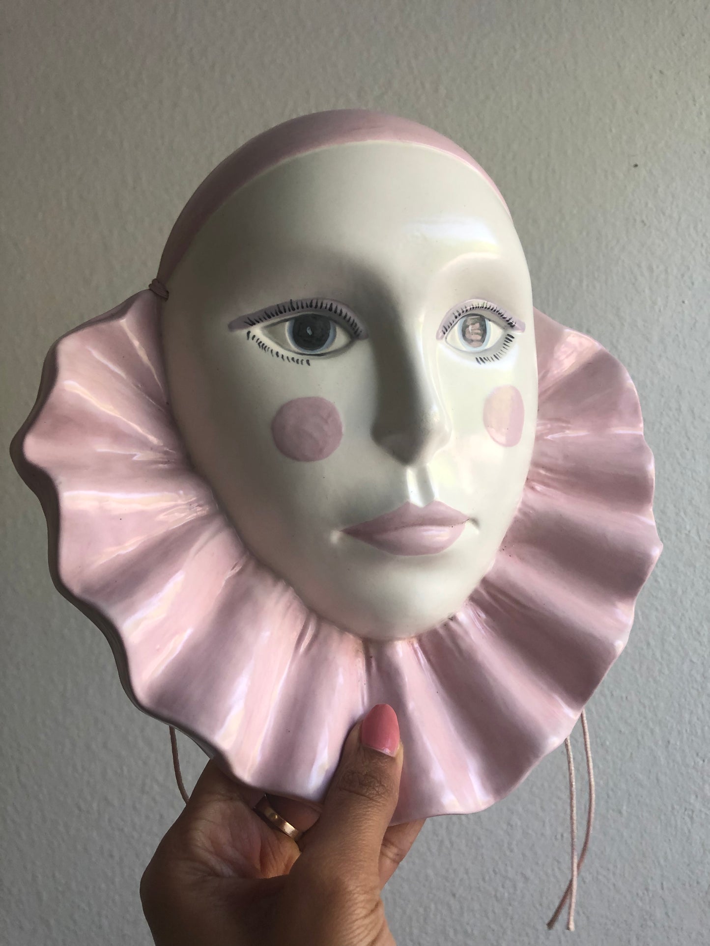 Pastel Pink Pierrot mask