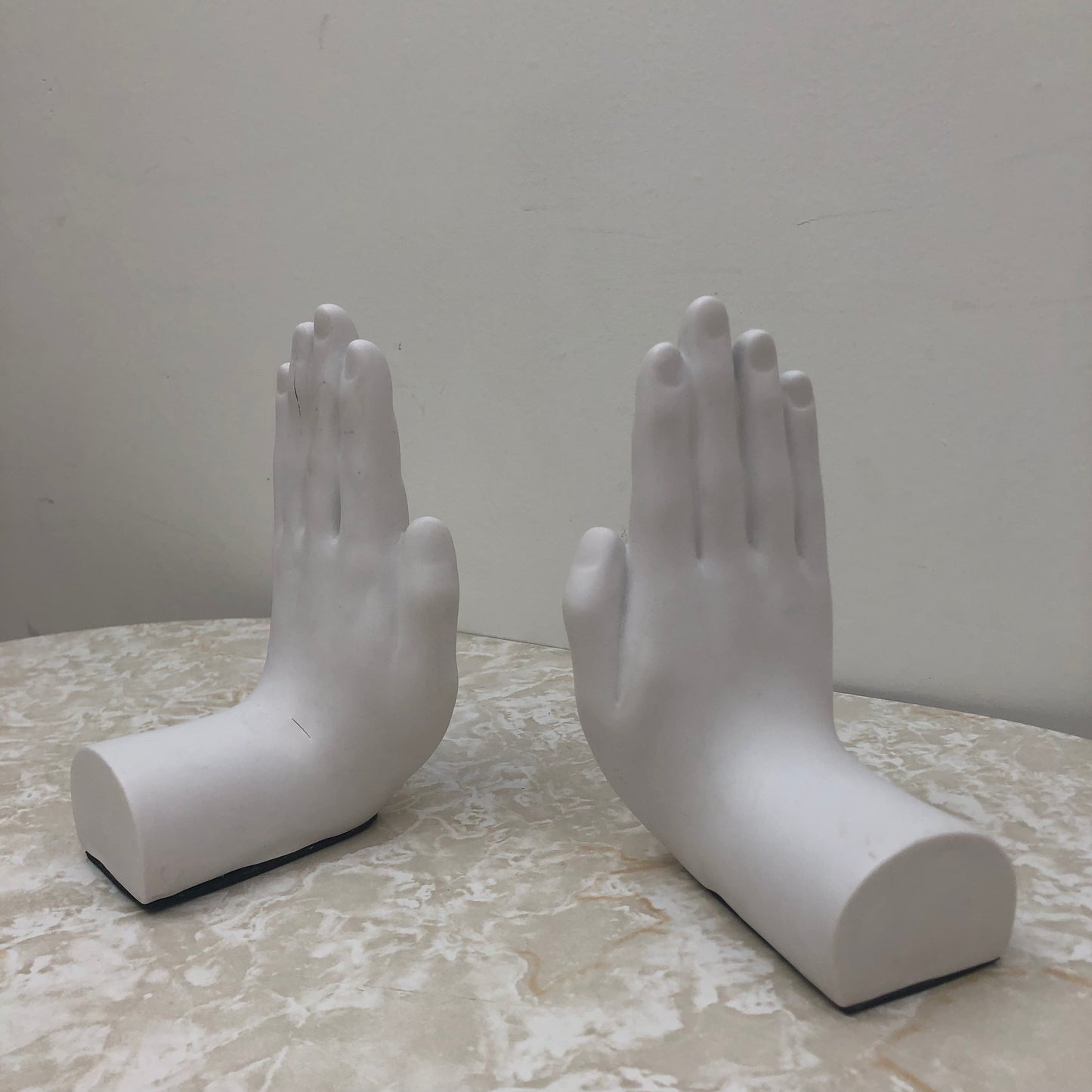 Modern White Hand Bookends