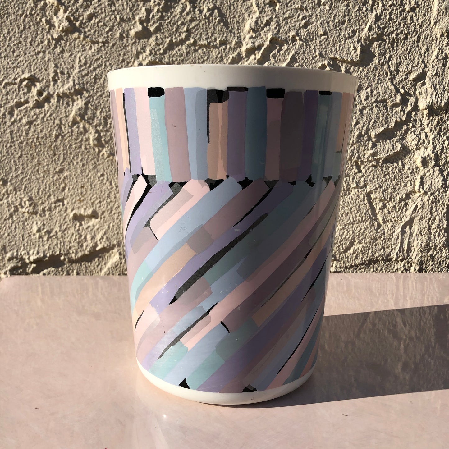 Vintage Pastel Wastebasket