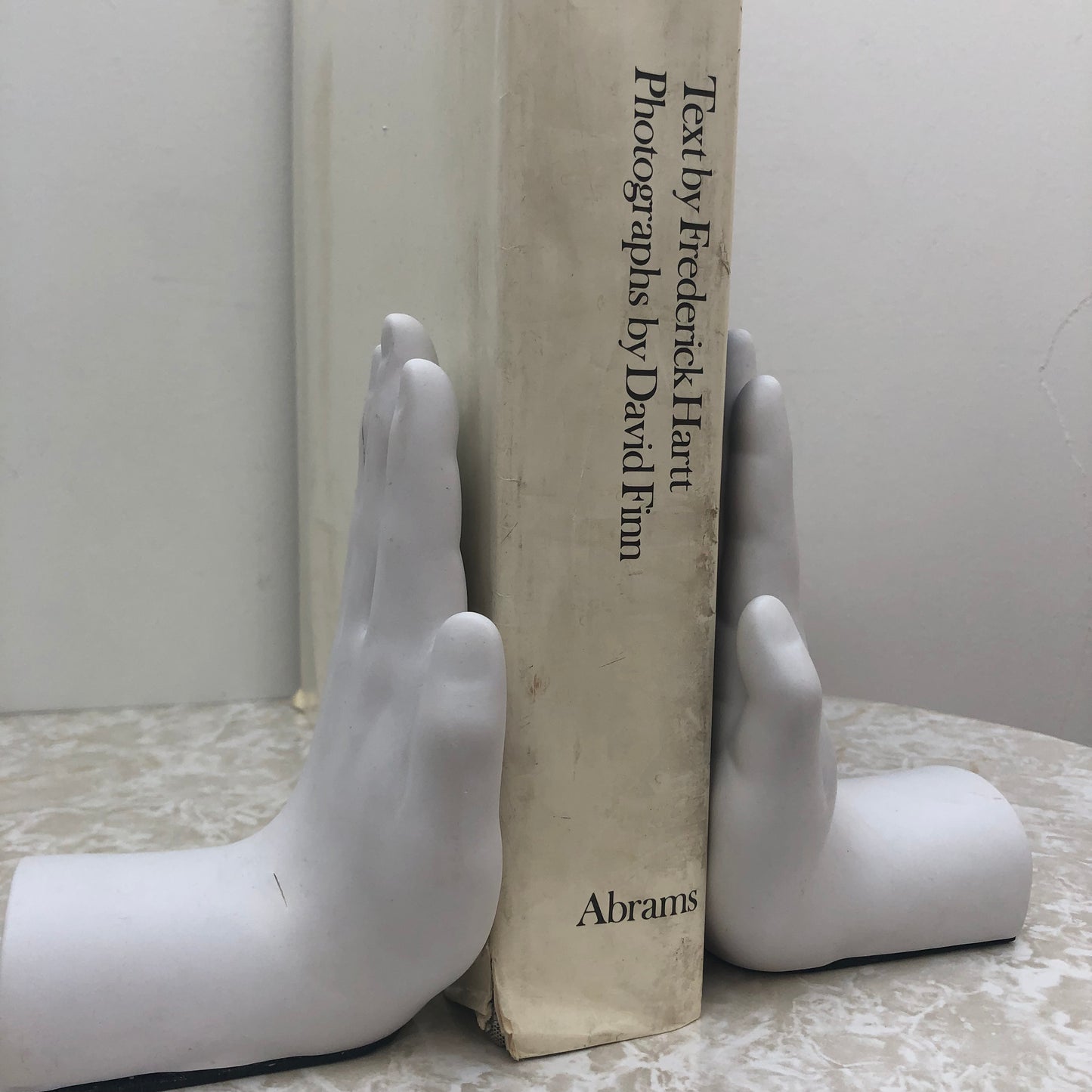 Modern White Hand Bookends