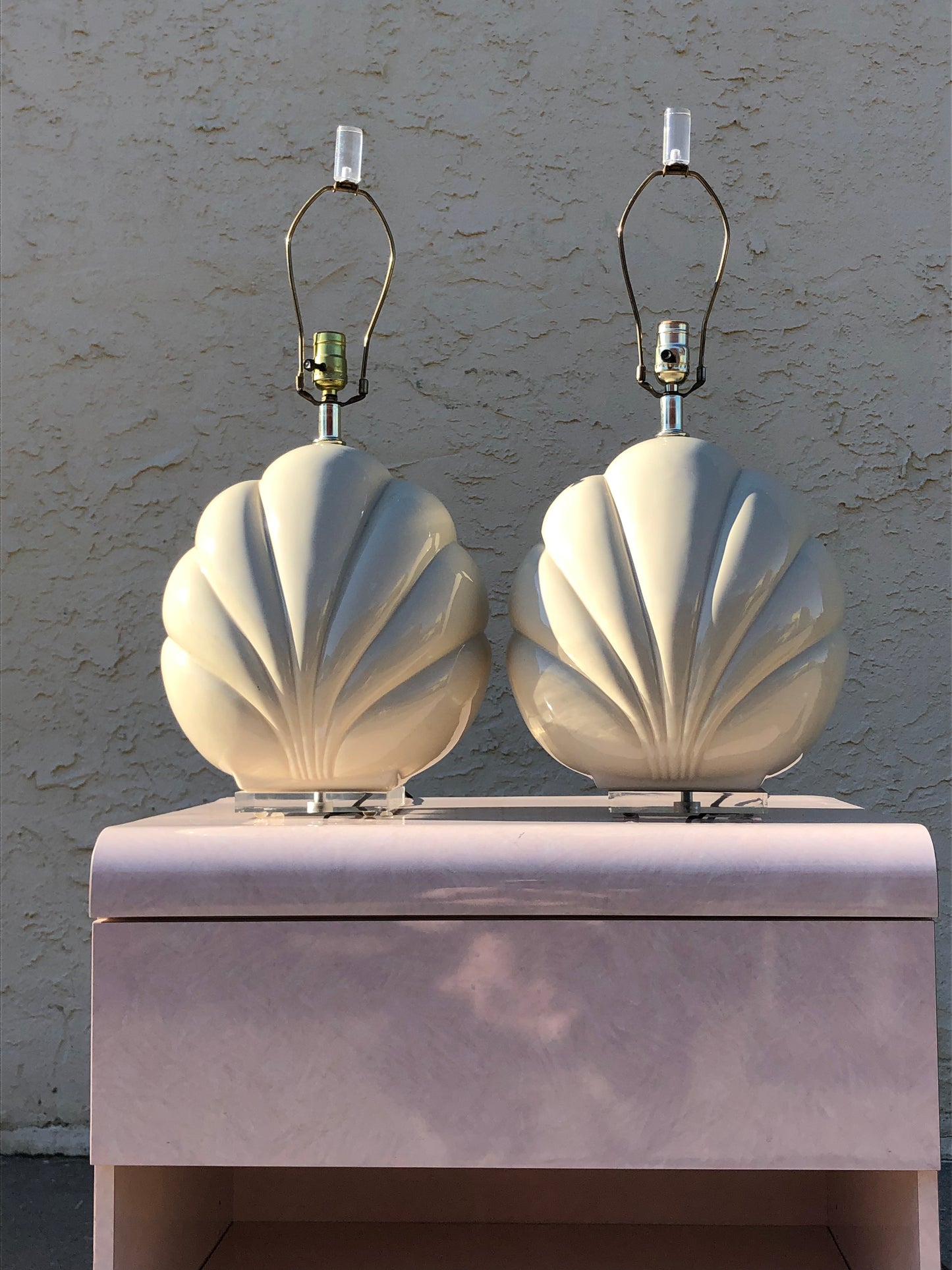 Pair of Scalloped Lamps