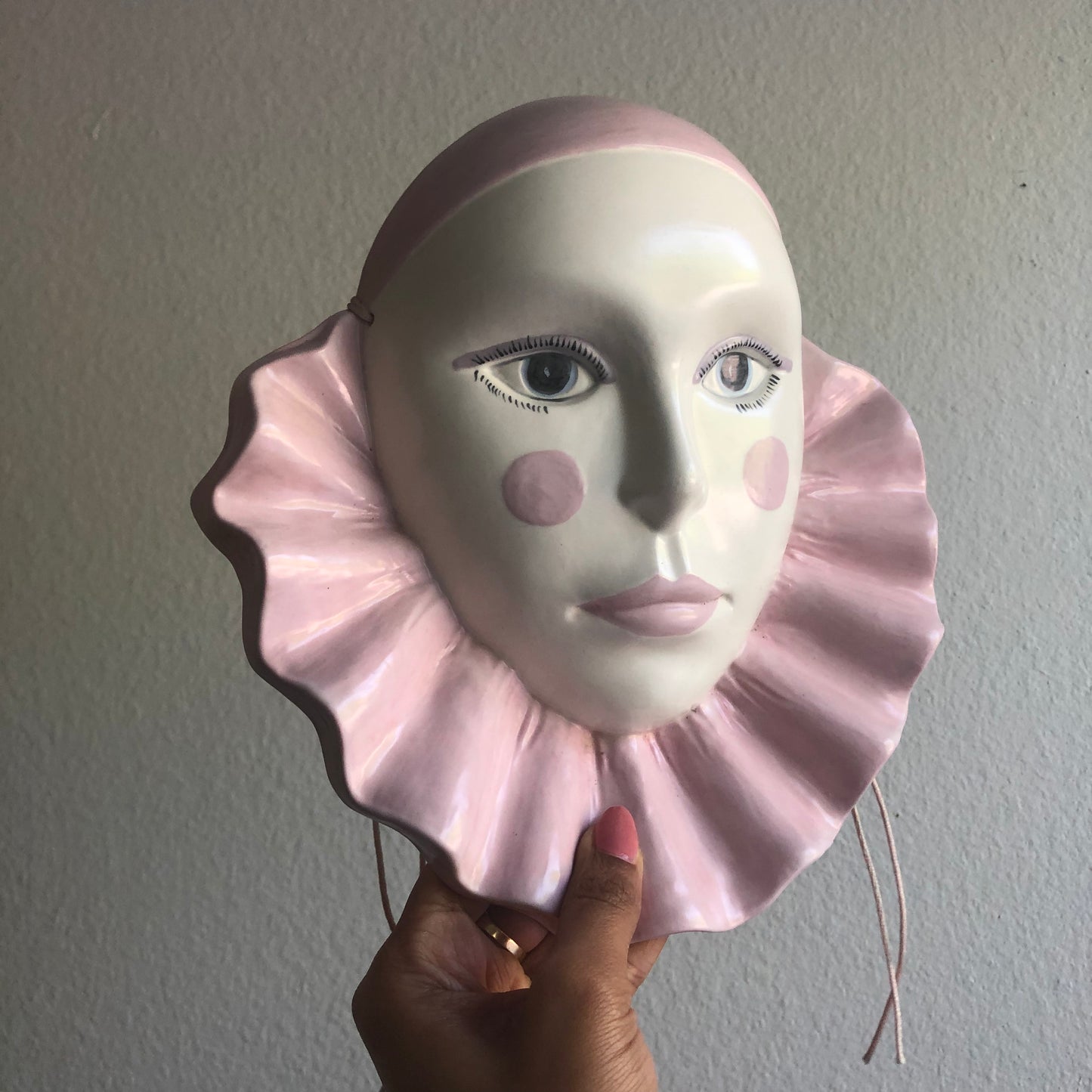 Pastel Pink Pierrot mask