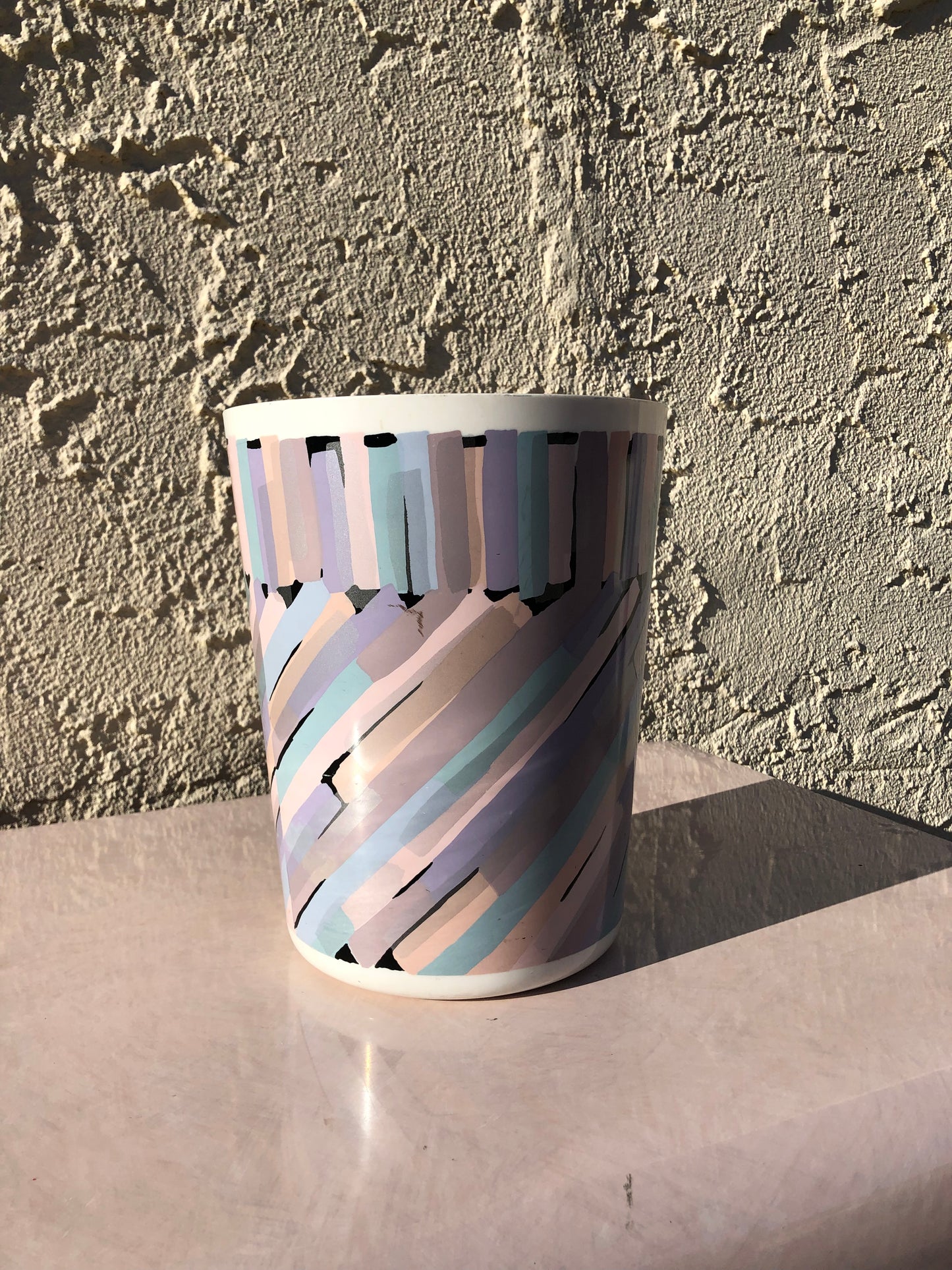 Vintage Pastel Wastebasket