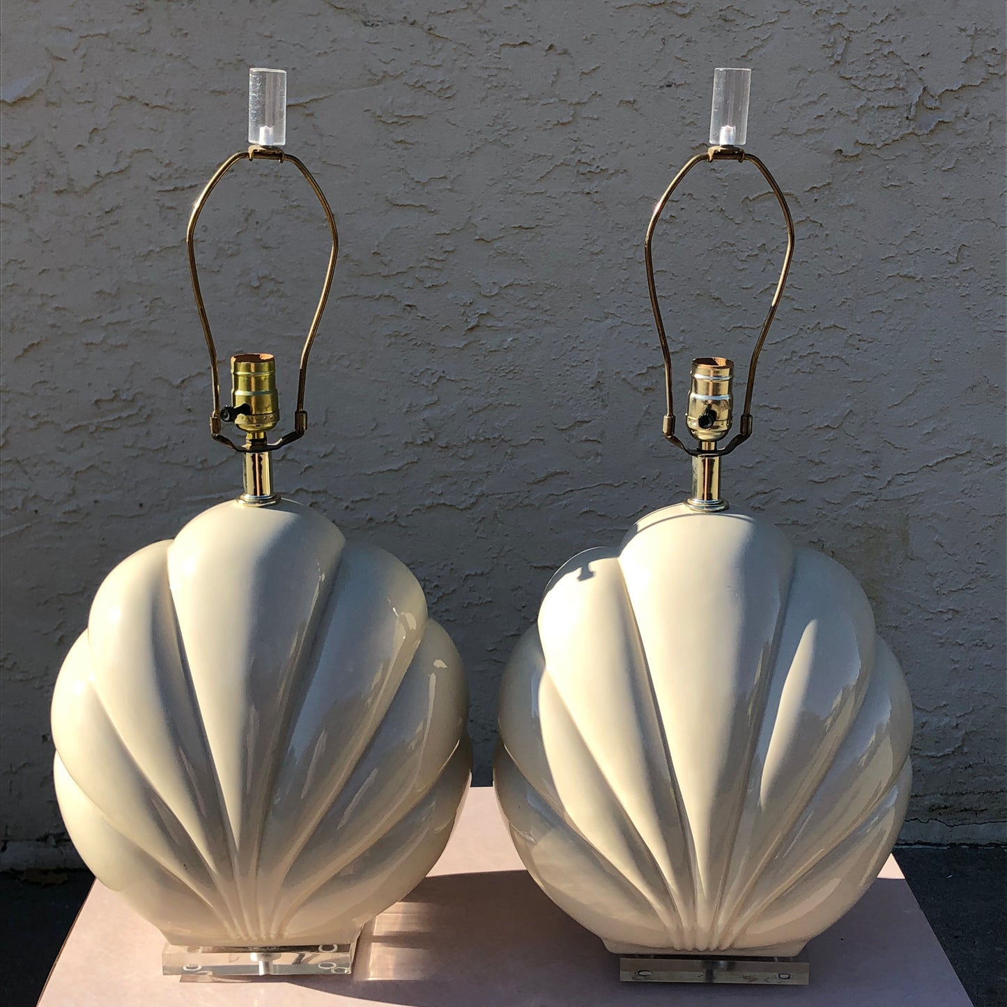 Pair of Scalloped Lamps