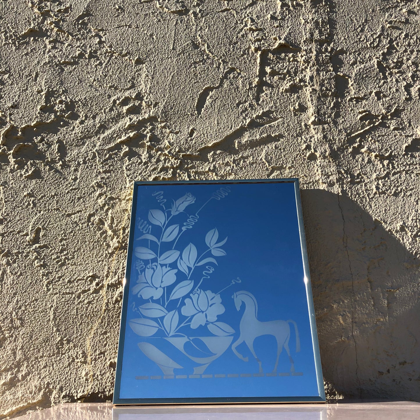 Vintage etched mirror