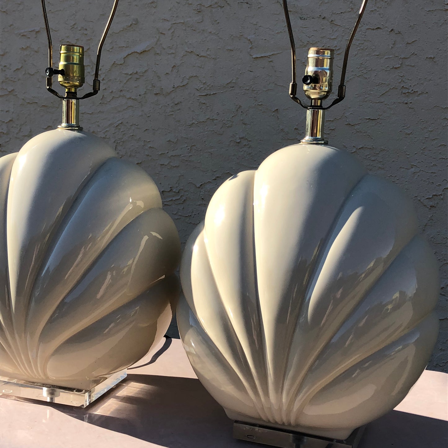 Pair of Scalloped Lamps